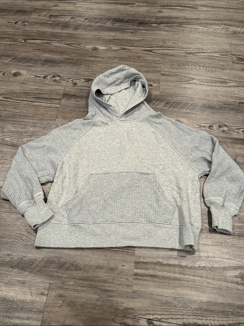 Aerie Essential Waffle Hoodie Gray Size XS - Picture 4 of 12